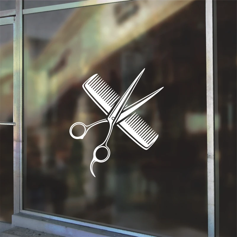 Hombre Barber Shop pegatina tiempo nombre Chop bread Decal haircut posters vinilo Wall Art decalques Ventanas decoracion mural22