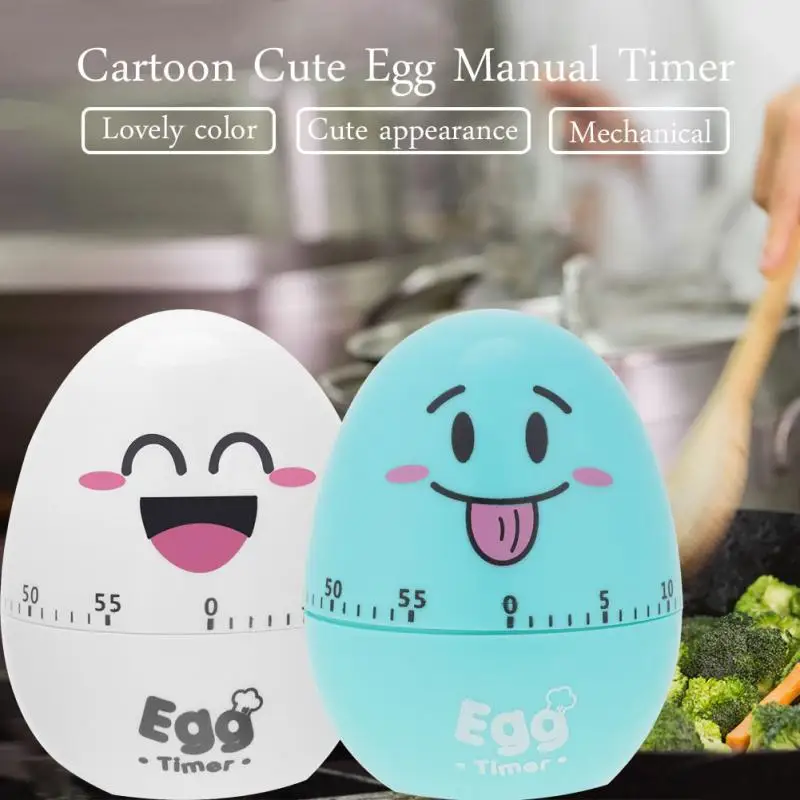 Cute Cartoon Egg Design Manual Timer Plastic Kitchen Timer 55