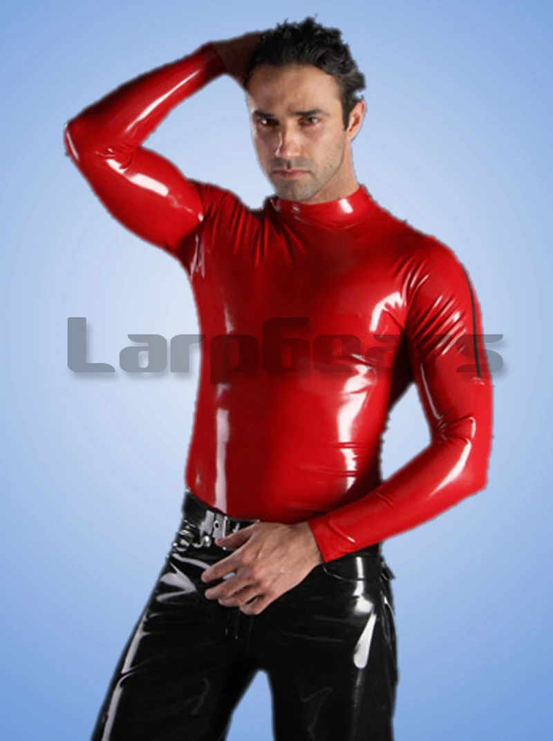 red latex T shirt long sleeve shirts 