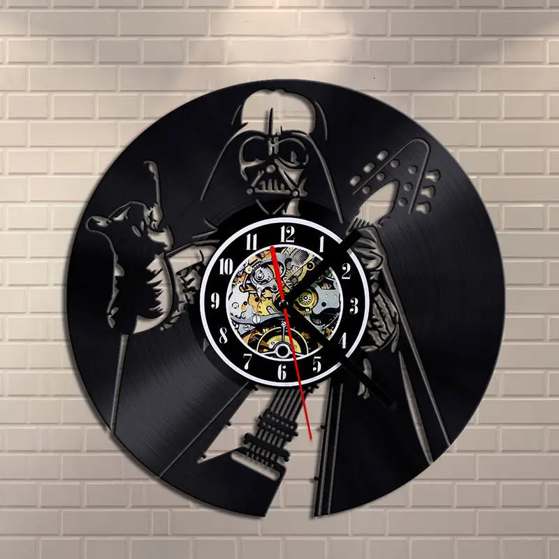 

Star Wars Wall Clock Modern Design Clock Star Wars Vintage Retro Style Vinyl Record Wall Watch Home Decor Silent 12 inch