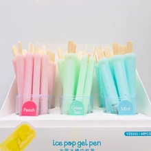 48 шт. черные чернила карамельного цвета мультфильм Popsicle силиконовые подписи гелевая ручка офисные письменные принадлежности поставка Детская нейтральная ручка