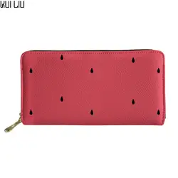 Оригинальный кошелек 2018 Для женщин арбуз дизайнер длинный кожаный кошелек путешествия держателей карт клатч деньги монеты розовые сумки