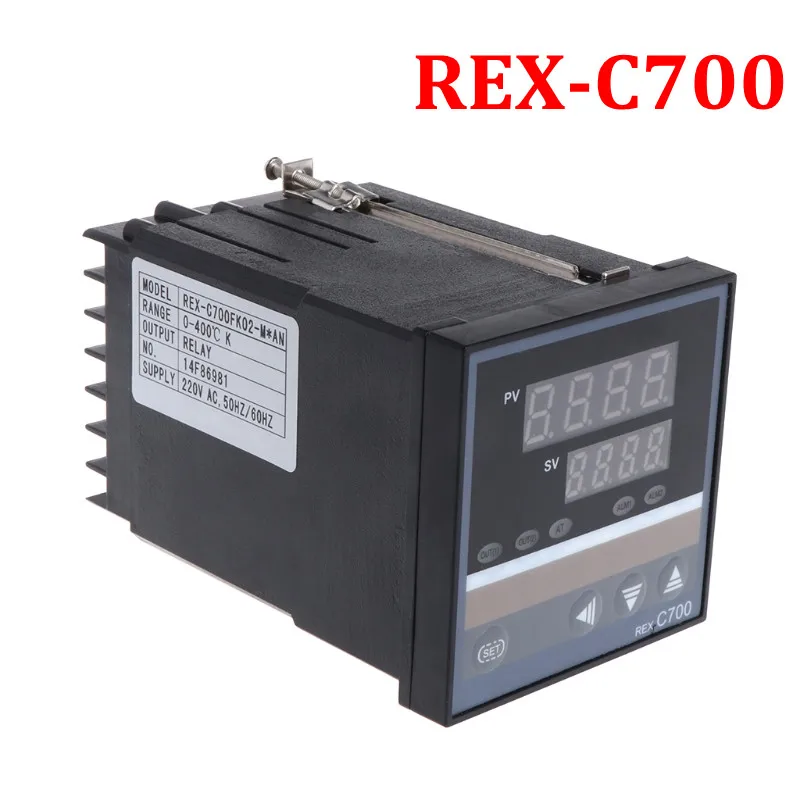 

OOTDTY AC 220V Oven Temperature Controller REX-C700 Thermocouple PT100,K Universal Input Relay Output Thermostat