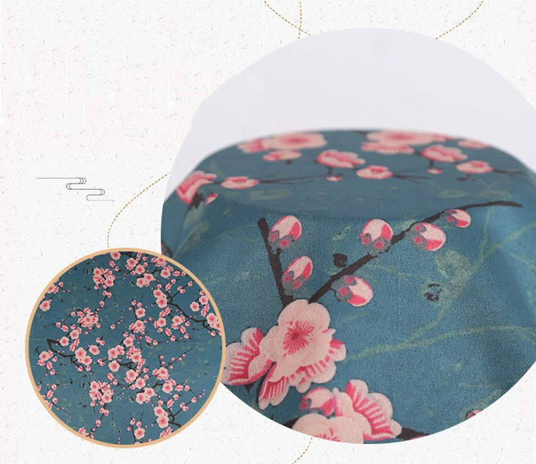 Mylb красивый цветок сливы цифровой принт, атлас ткани для платьев