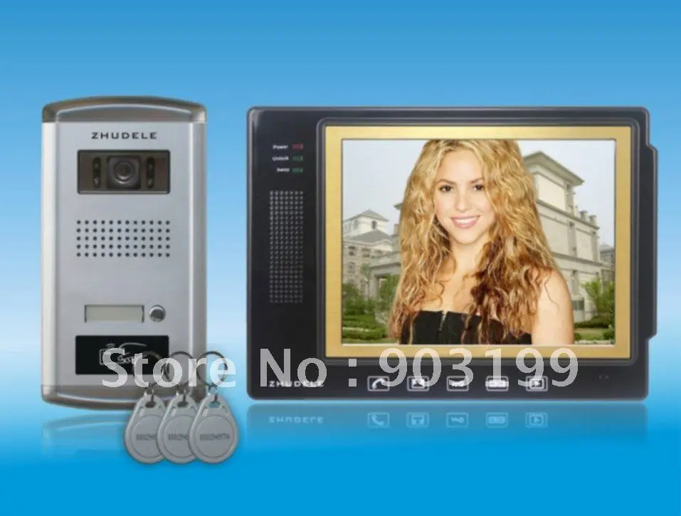 ZHUDELE 4 Wires 8.3"luxury color video door phone