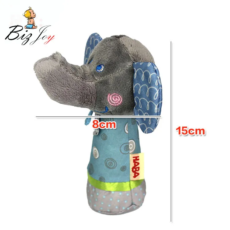 

15cm*8cm Baby Rattles Mobiles Elephant Stick Birds Sound Toy ring bell Infant Baby Crib Stroller Toy 0+ month Plush Newborn Soft