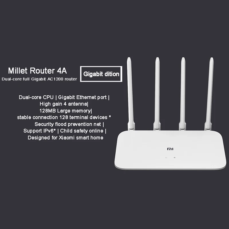 Xiaomi Mi роутер 4A гигабитная версия 2 4 ГГц 5 128 ГБ DDR3 ОЗУ двухъядерный процессор 1167