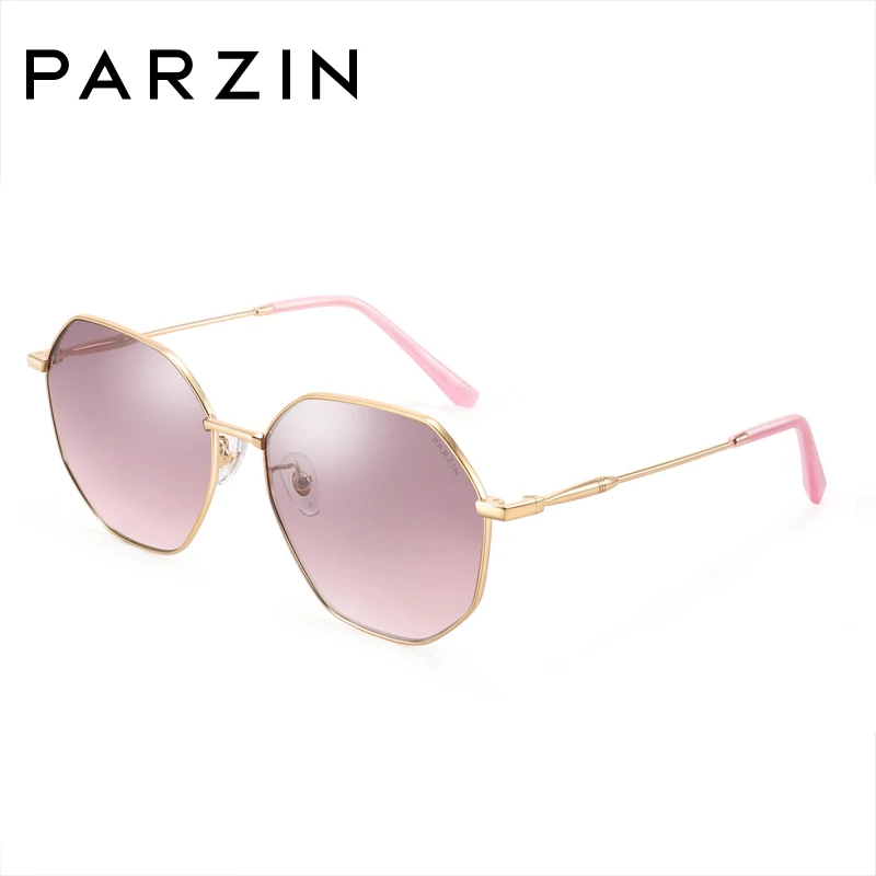 Женские солнцезащитные очки высокого качества PARZIN бренд дизайнер металлическая многоугольная оправа солнцезащитные очки мода тенденция новые продукты - Lenses Color: Purple
