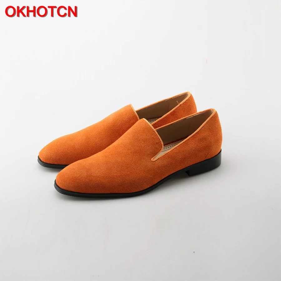 Pointed Toe Oxfords Suede Leather Dress Men Shoes Fashion Slip on Male Formal Shoes Size 46