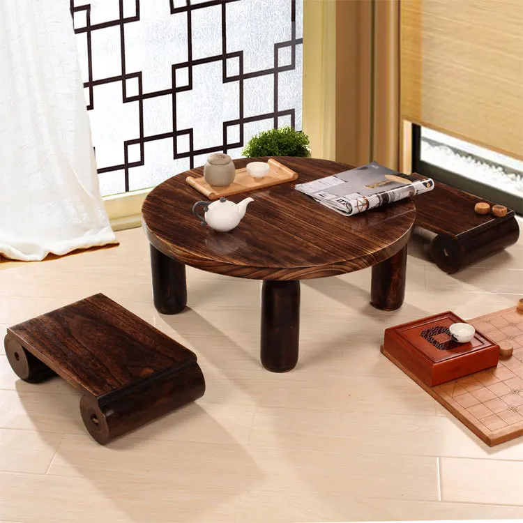 Japanese Antique Small Round Table 60cm Paulownia Wood Traditional Asian Furniture Living Room Low Floor Coffee Table Wooden Japanese Antique Small Round Table 60cm Paulownia Wood Traditional Asian Furniture Living Room Low Floor Coffee Table Wooden