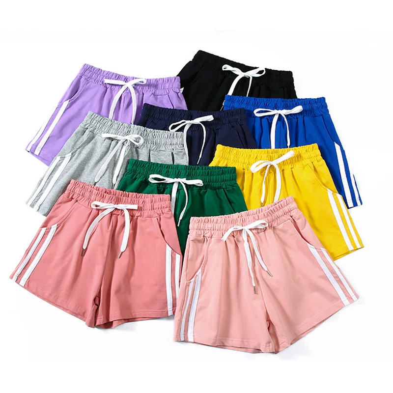2019 Summer Women Drawstring Sport Shorts Casual Wide Leg