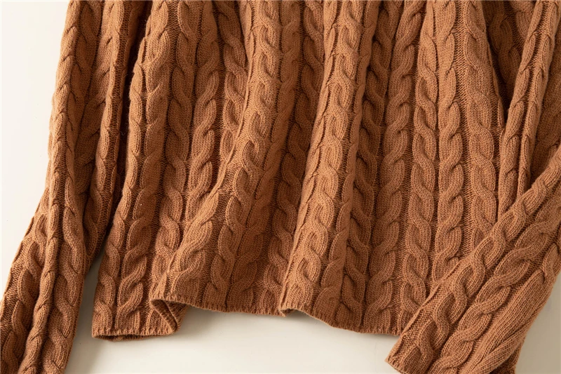 Мериносовая шерсть скрученный вязаный женский модный пуловер с высоким воротником h-прямой Широкий свободный однотонный цвет XS/S/M