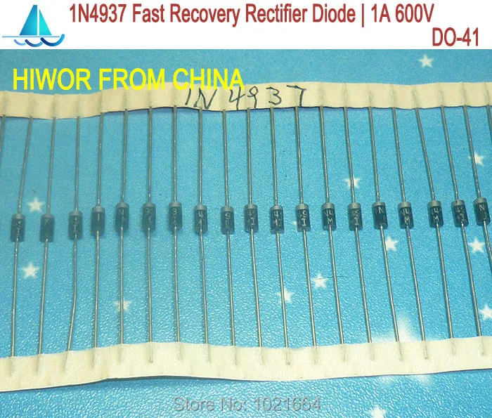 

(200pcs/lot) 1N4937 Fast Recovery Rectifier Diode 1A 600V DO-41