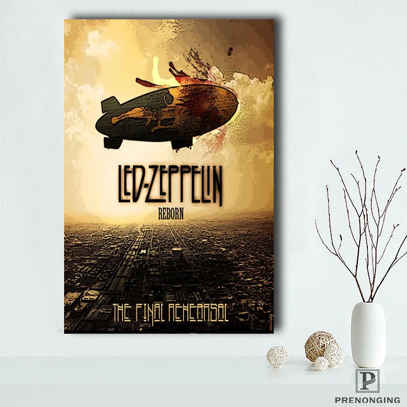 Холст постер из шелковой ткани Led Zeppelin номер плакат/домашний декоративный плакат@ 190418_02