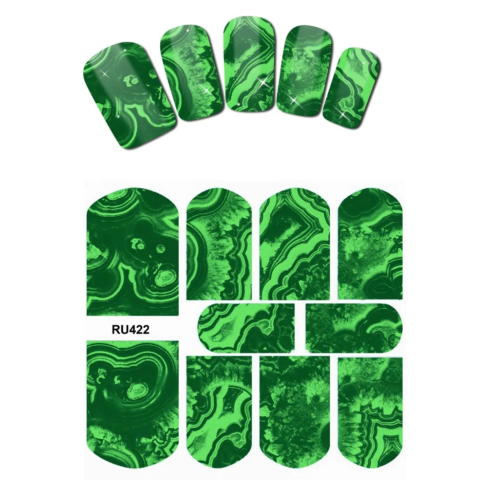 UPRETTEGO NAIL ART BEAUTY WATER DECAL SLIDER цветные наклейки на ногти мраморный камень абстрактный
