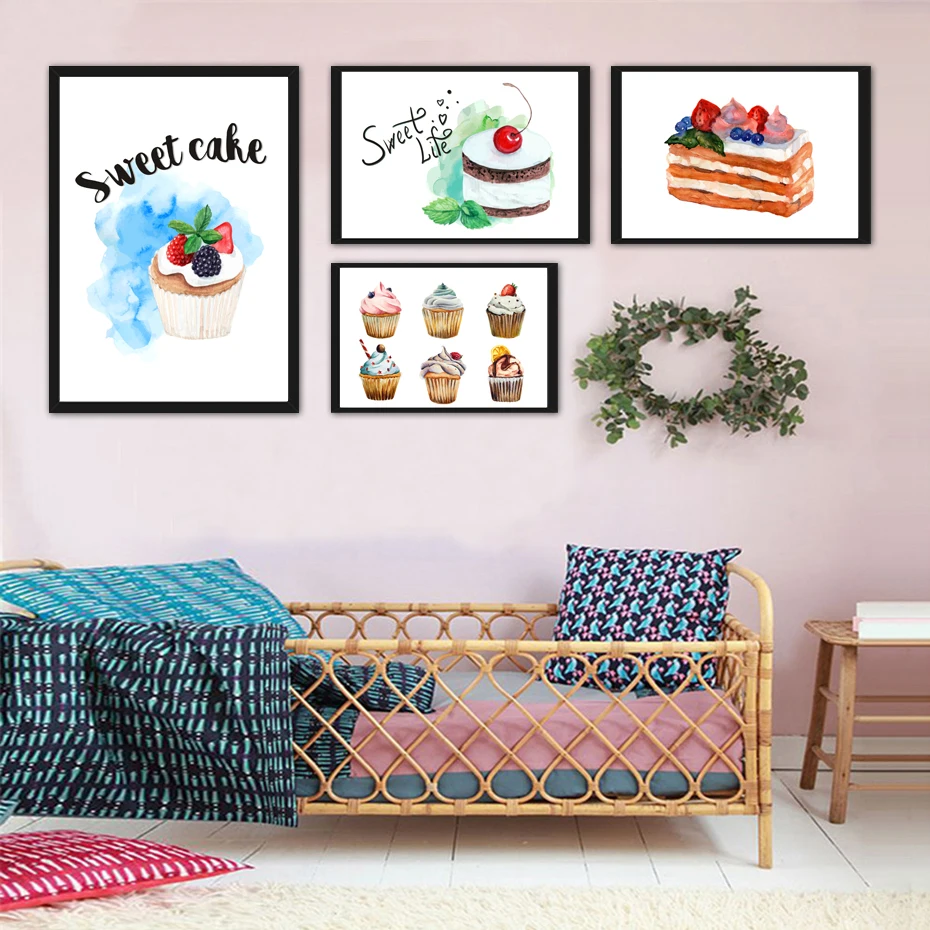 Cupcake Ice-Cream Modern Poster And Prints Delicious Desserts Modular Canvas Painting For Kitchen Wall Art Picture Living Room (3)