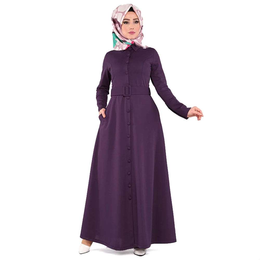 bangladesh abayas for women arabic djelaba femme dubai abaya robe caftan marocain kaftan islamic clothing muslim dress - Цвет: Purple