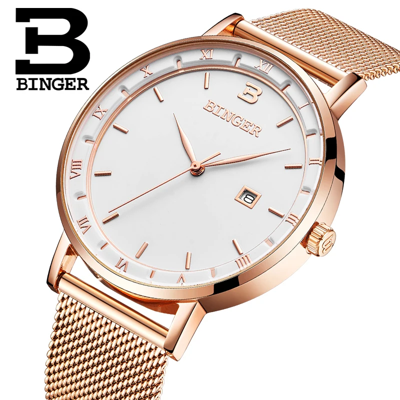 Мужские часы Switzerland BINGER роскошные брендовые мужские кварцевые reloj hombre Japan Miyota Move