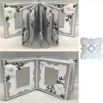 

Wave Square Frames Concentric Circle Metal Cutting Dies for DIY Scrapbooking Paper Cards Making Decorative Crafts 2019 New Dies