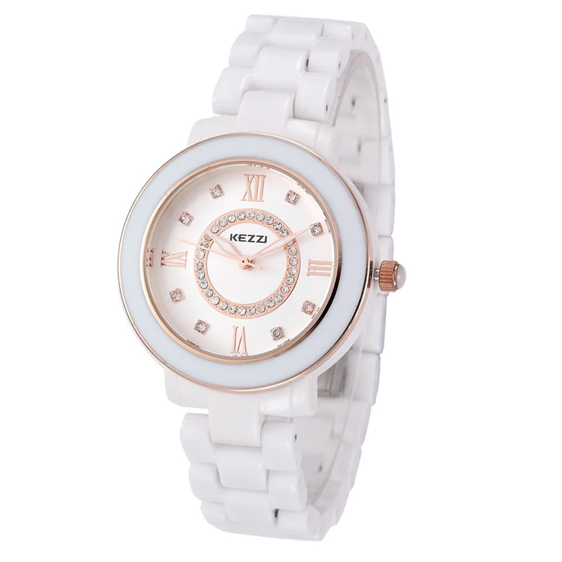 Lover Wristwatches Crystal Ceramic Quartz Diamond Kezzi Gold Silver Casual Watches Fashion WhiteJewelry relogios femininos k808