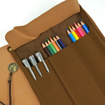 

Vintage leather Map Pencil Cases Pencil Bag for Stationery school boys girls Cosmetic Bag Supplies