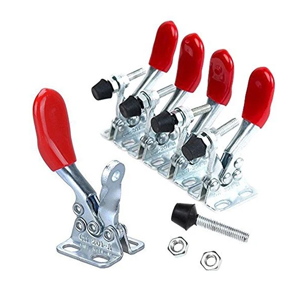 

Hand Tool Toggle Clamp anti slip Red Horizontal Clamp 201-A Quick Release Tool 5 Pcs
