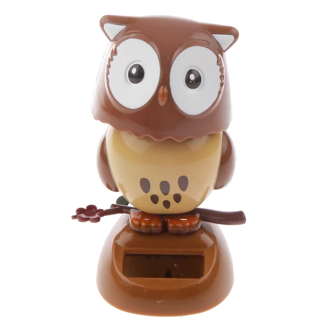 MagiDeal Cute Plastic Solar Powered Bobble Head Owl Kids Toy Car Living