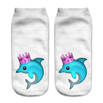 

RUNNING CHICK Hot Dolphin 3d digital printing girls socks women sexy slippers
