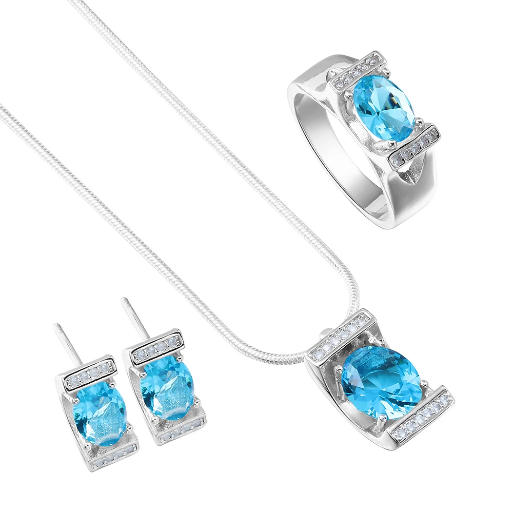 sky blue flower jewellery