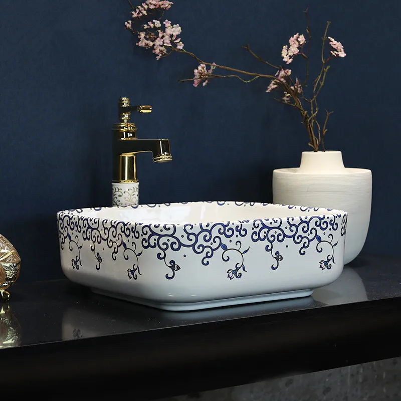 Europe style China Handmade Lavabo Washbasin Artistic Bathroom Sink round bowl sink   (8)
