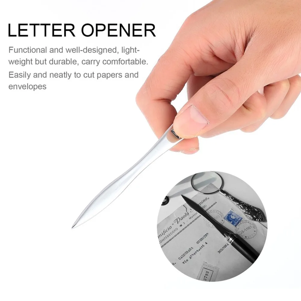 Paper Letter Opener Paper Knife Letter Cutter Office School Stainless Steel Cutter Split File Envelopes cuchillos Drop Shipping
