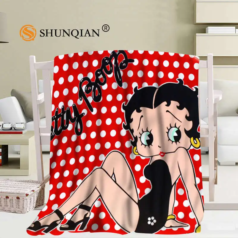 Милое одеяло Betty Boop 02, мягкое одеяло для дивана и кровати, детское теплое одеяло для взрослых, 56x80Inch50X60Inch40X50Inch