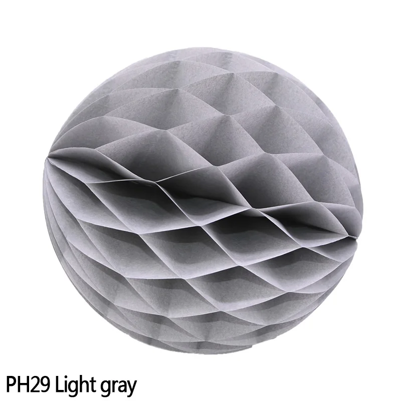 H29 light gray 10 шт 2'-12 ''сотовые шарики круглые ткани круглые подвесные бумажные фонари ремесло для свадьбы или «нулевого дня рождения» вечерние рождественские украшения - Цвет: H29 light gray