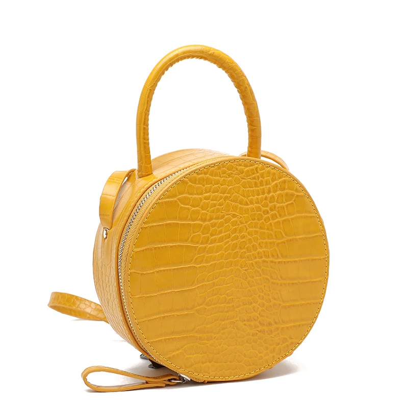

Brand Designer Women Mini Round Bags Crocodile Pattern Women Messenger Bag Circle Lady Top-handle Handbag Girls Purses Clutches