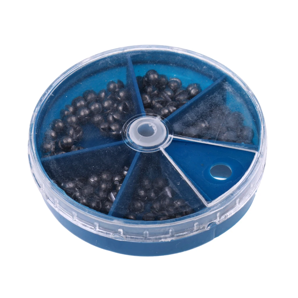 

103 pcs Fishing Egg Rig Sinkers Angling Lead Weight Split Shot Box Fishing Tackle for Sinking Fishing Line Mixed Sizes