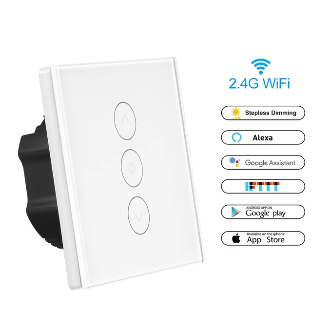 Smart Light Switch >> Wireless Smart Light Dimmer In Wall Power Switch Touch Control Wifi Smart Light Switch >> Wireless Smart Light Dimmer In Wall Power Switch Touch Control Wifi