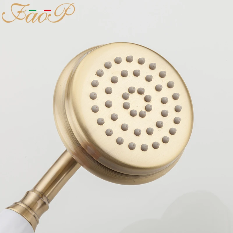 FAOP Shower Faucets gold bathroom shower mixer faucet for bathroom shower set luxury waterfall bathroom faucets shower mixer