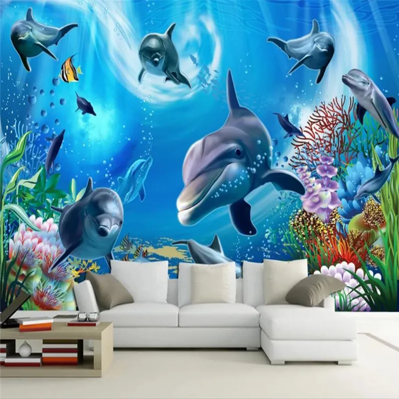 3D underwater world ocean background wall professional custom mural wholesale wallpaper poster photo | Обустройство дома