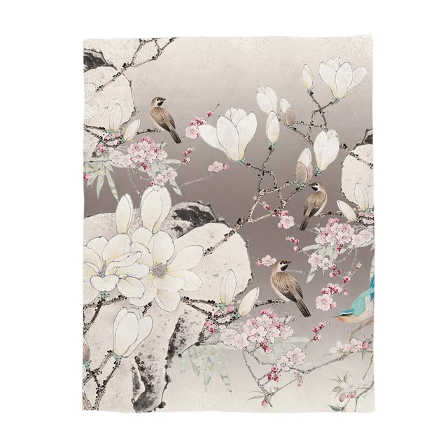 Jepang Selimut Gambar Lukisan Cina Gaya Newcastle Di Cabang Bunga