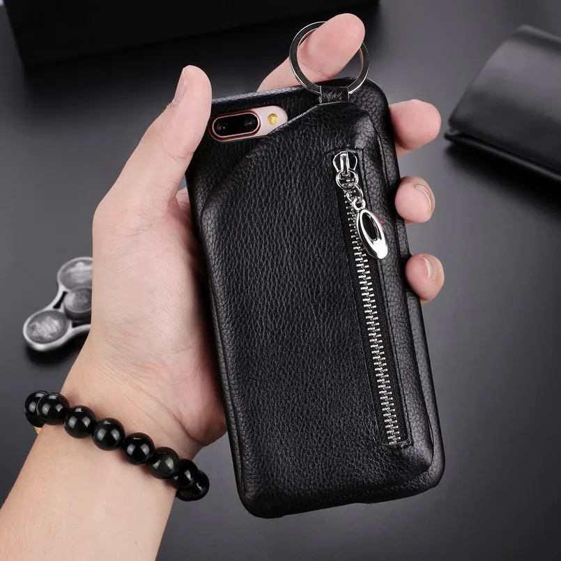 Phone Cases for OPPO R11 Case Genuine Leather Cover for OPPO R11 Plus R9s R9s Plus Fashion Cowhide Funda with Pocket 4