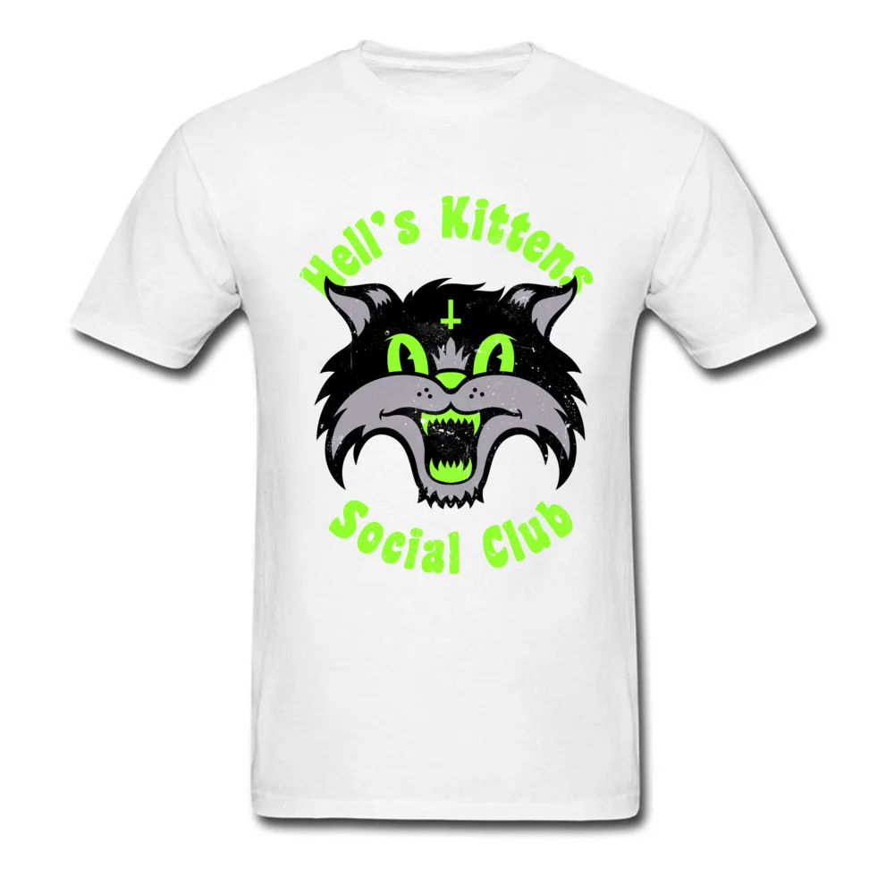 LeisureCasual Short Sleeve T Shirt Labor Day 2018 Discount O-Neck 100% Cotton Tee-Shirts Men Top T-shirts Hells Kittens  Hells Kittens white