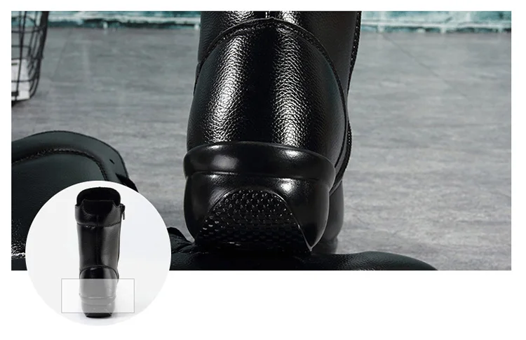 Brand New Genuine Leather Boots For Women Casual Shoes Square Heel Winter Shoes Woman Ankle Boots Botas Dance Shoes Black XZ65 (30)