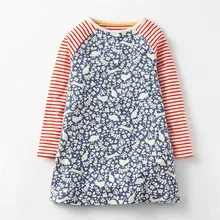 Платья с длинными рукавами; одежда принцессы для девочек; платья для малышей; милая детская одежда из хлопка; сезон осень-весна; Детские платья; вечерние платья