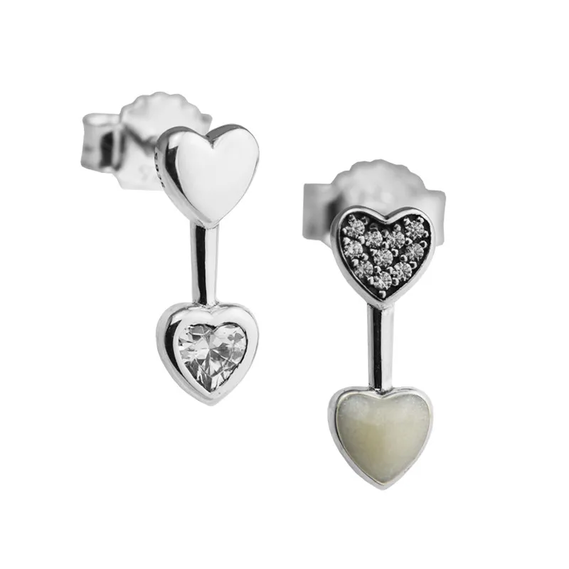 

Original 925 Sterling Silver Earring Women Hearts of Love Stud Earrings For Women Wedding Gift Fine Europe Jewelry Wholesale