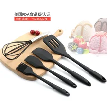 Черный силиконовый кулинарная ложка скребок белое яйцо кисточки утечки spade кухня инструменты торт кухонный инструмент для выпечки набор