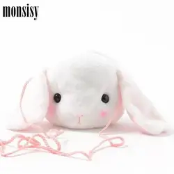 Monsiy/сумка из искусственного меха кролика для девочек, детская сумка для денег, Детская сумка на плечо, Kawaii, зимняя плюшевая игрушка, Детский