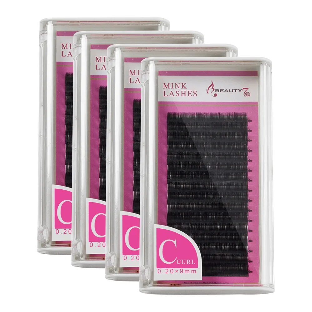 BEAUTY7 4 шт C Curl 0 20 мм * 9 12 Объем норки ресницы наращивание ресниц макияж Накладные
