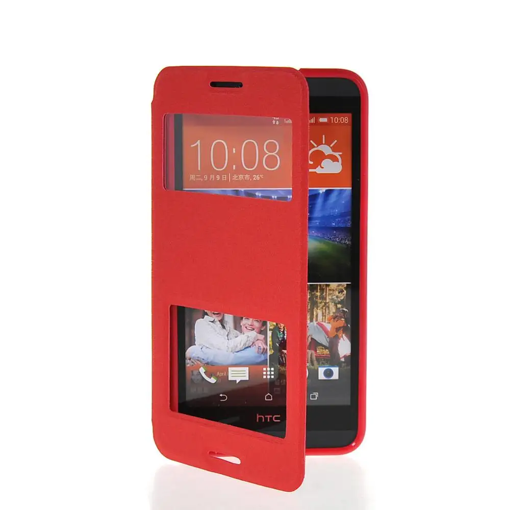 Из искусственной кожи 5.0For htc Desire 620 чехол для htc Desire 620 620 г 820 мини откидная крышка для сотового телефона чехол - Цвет: style1 Red