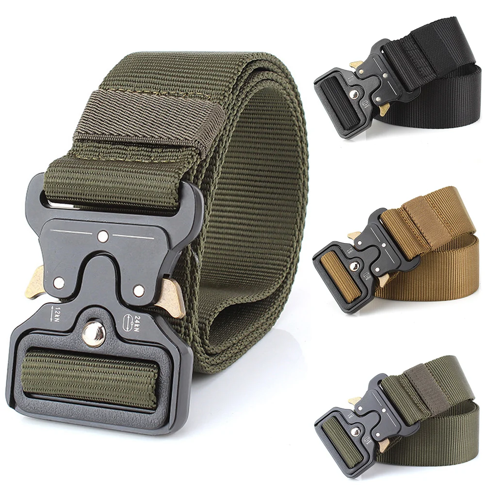 

Tactical Belt Men Adjustable Military Tactical Waist Belts with Metal Buckle Multi-function Training Hunting Accessories P25