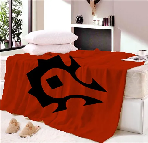 

Anime WOW World of war For The Horde Alliance Blanket Mat Bedspread Soft Fleece Throw Blanket Sofa Soft Winter